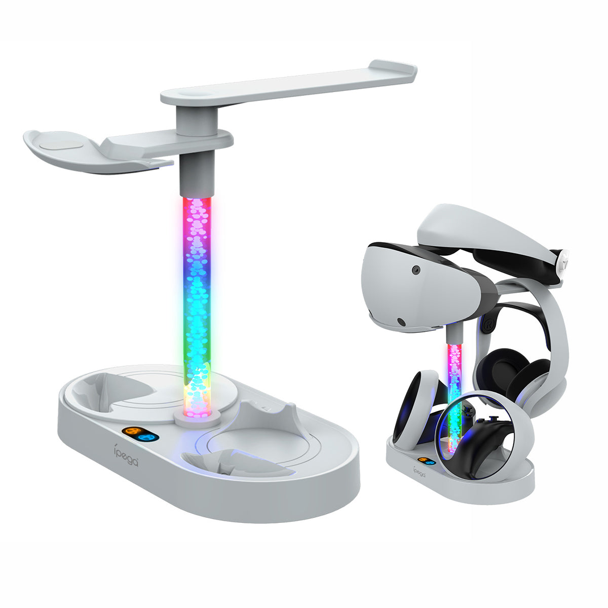 IPEGA PG-P5V001 RGB Light Charger for PS5 VR Headset Charging Display Stand Dual Controller Charging Station IPEGA PG-P5V001 RGB Light Charger for PS5 VR Headset Charging Display Stand Dual Controller Charging Station